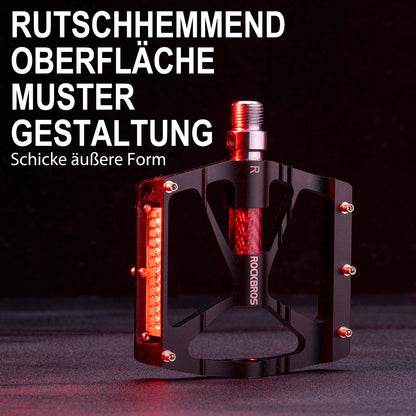 Aluminum bicycle pedals 9/16 inch with two PVC reflectors ROCKBROS