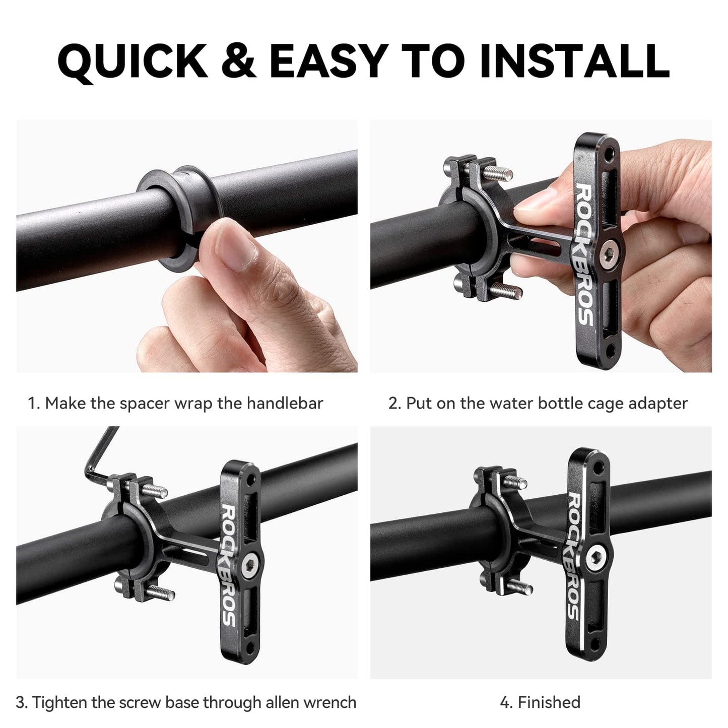 Aluminum Universal Bottle Holder Adapter for Bicycles and Motorcycles ROCKBROS