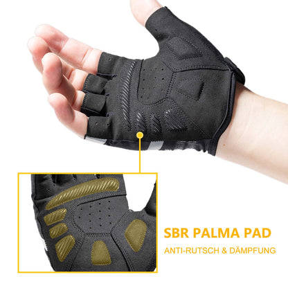 Anti-slip riding gloves with reflective half fingers, sizes S-XXL, ROCKBROS