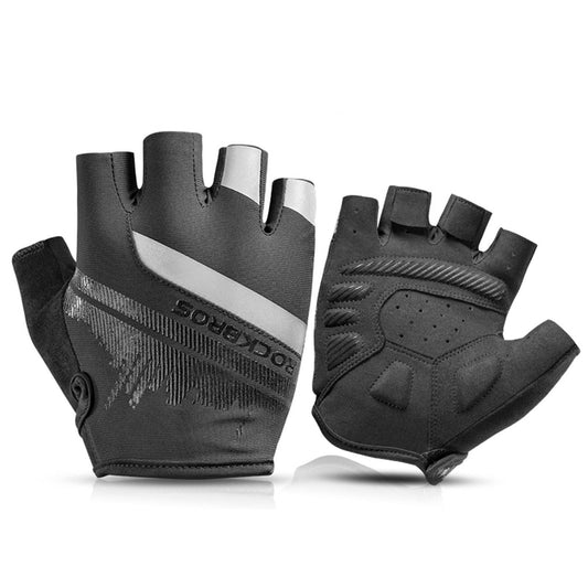 Anti-slip riding gloves with reflective half fingers, sizes S-XXL, ROCKBROS