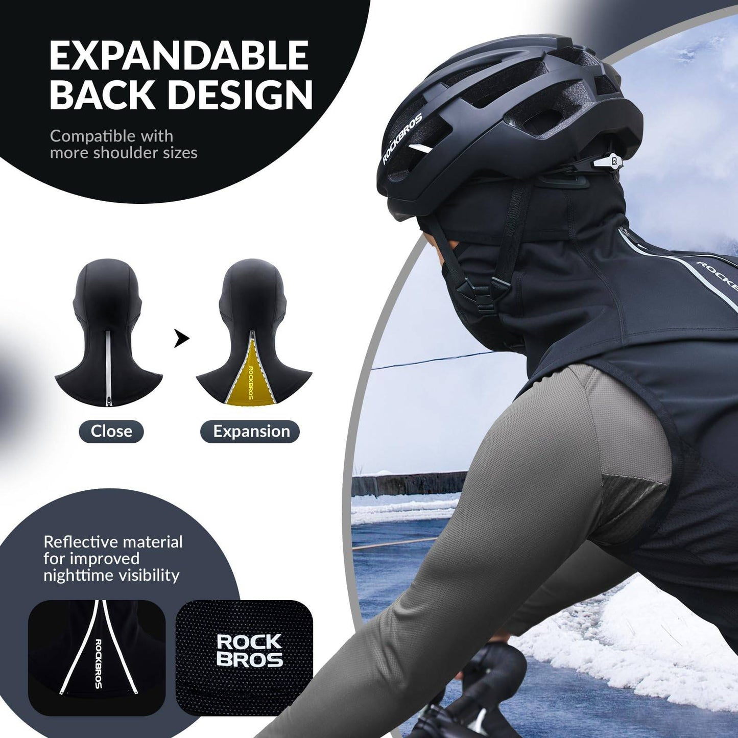 Balaclava Autumn Winter Ski Mask Breathable Face Hood ROCKBROS