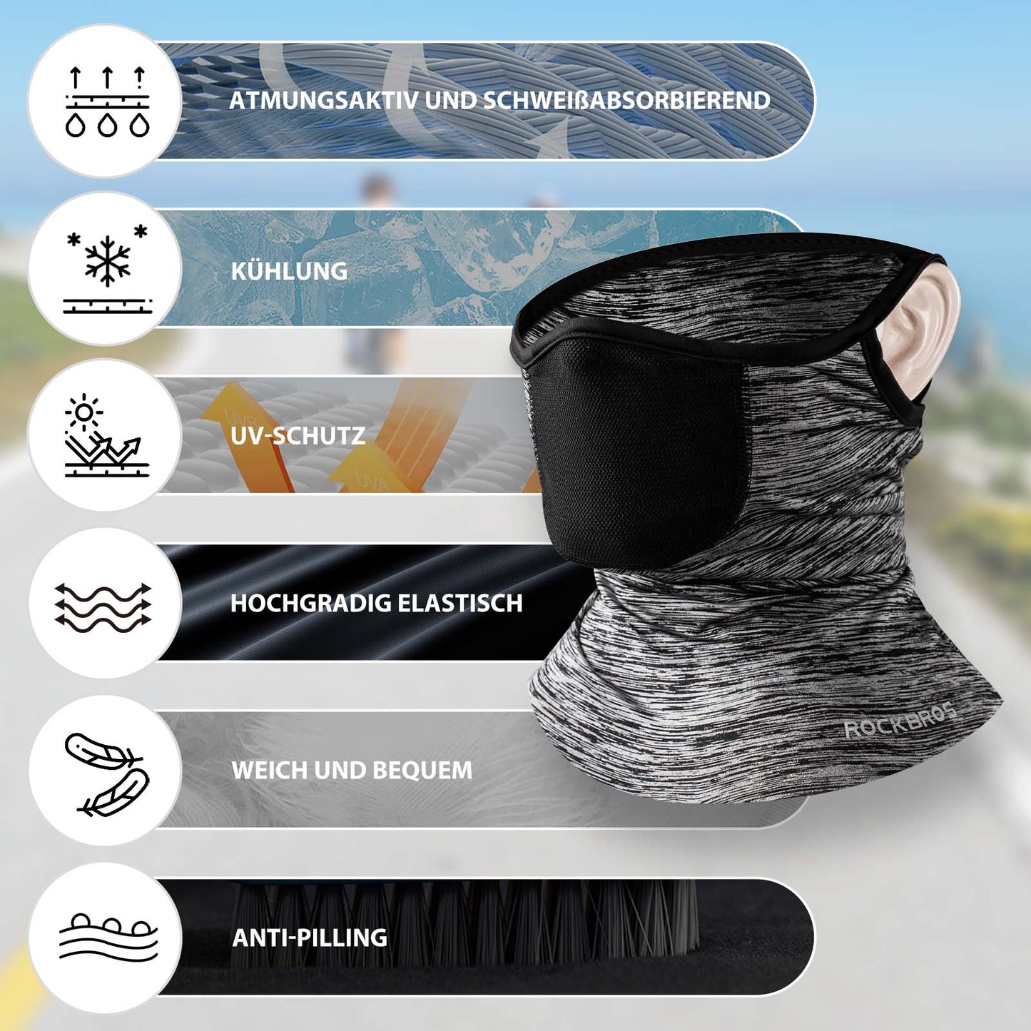 Multifunctional Breathable Balaclavas, Unisex Face Covering, ROCKBROS