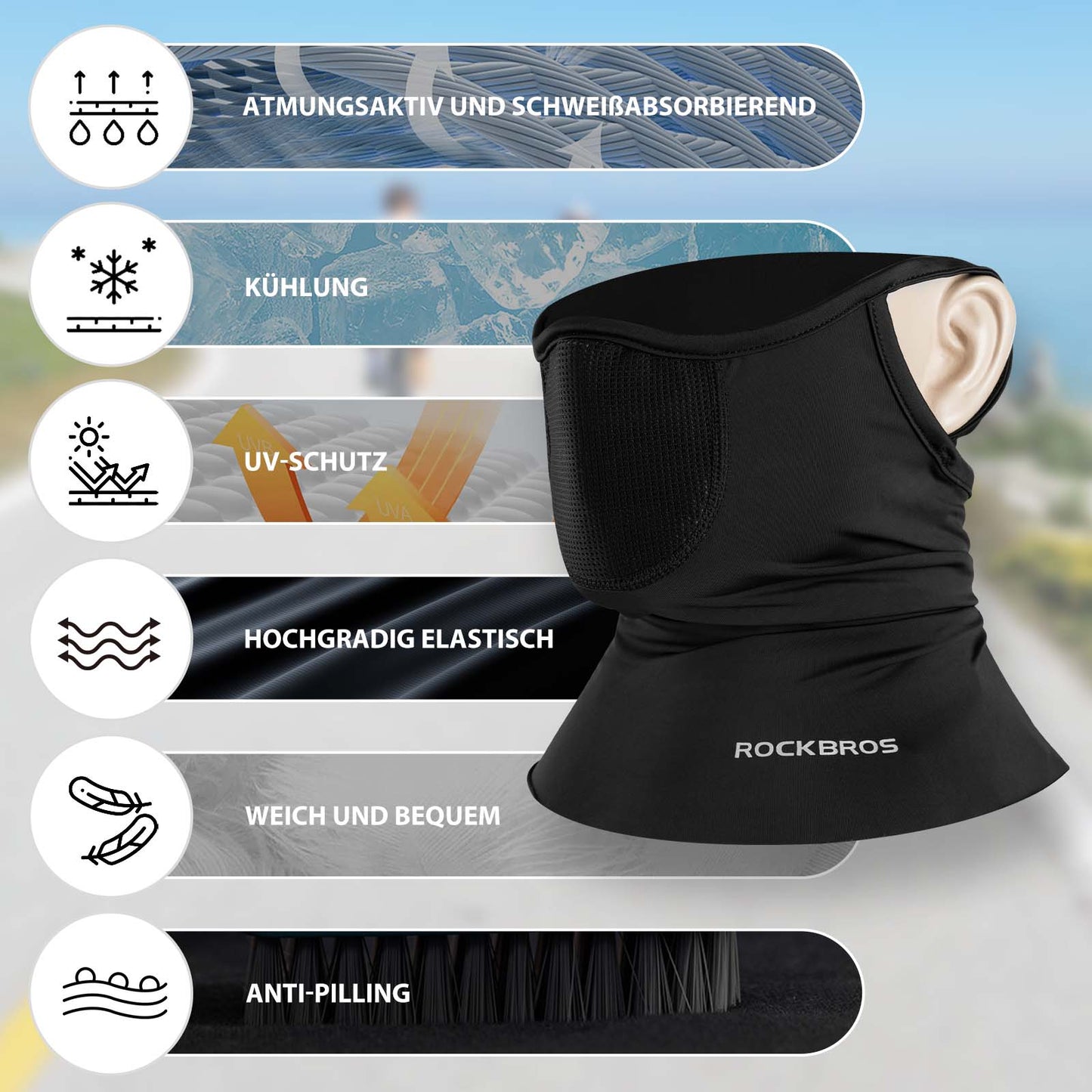 Multifunctional Breathable Balaclavas, Unisex Face Covering, ROCKBROS