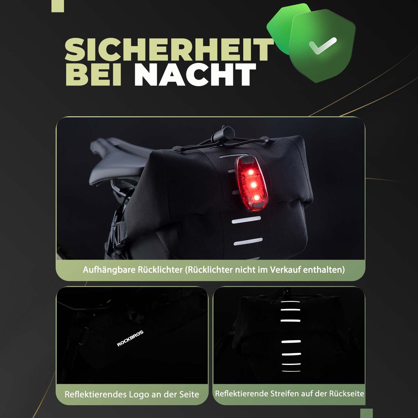 Bikepacking saddle bag 3 liters 100% waterproof TPU fabric ROCKBROS