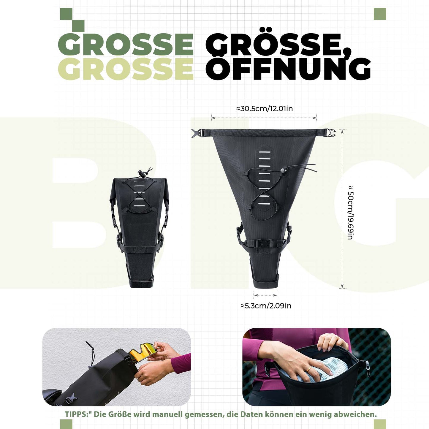 Bikepacking saddle bag 3 liters 100% waterproof TPU fabric ROCKBROS