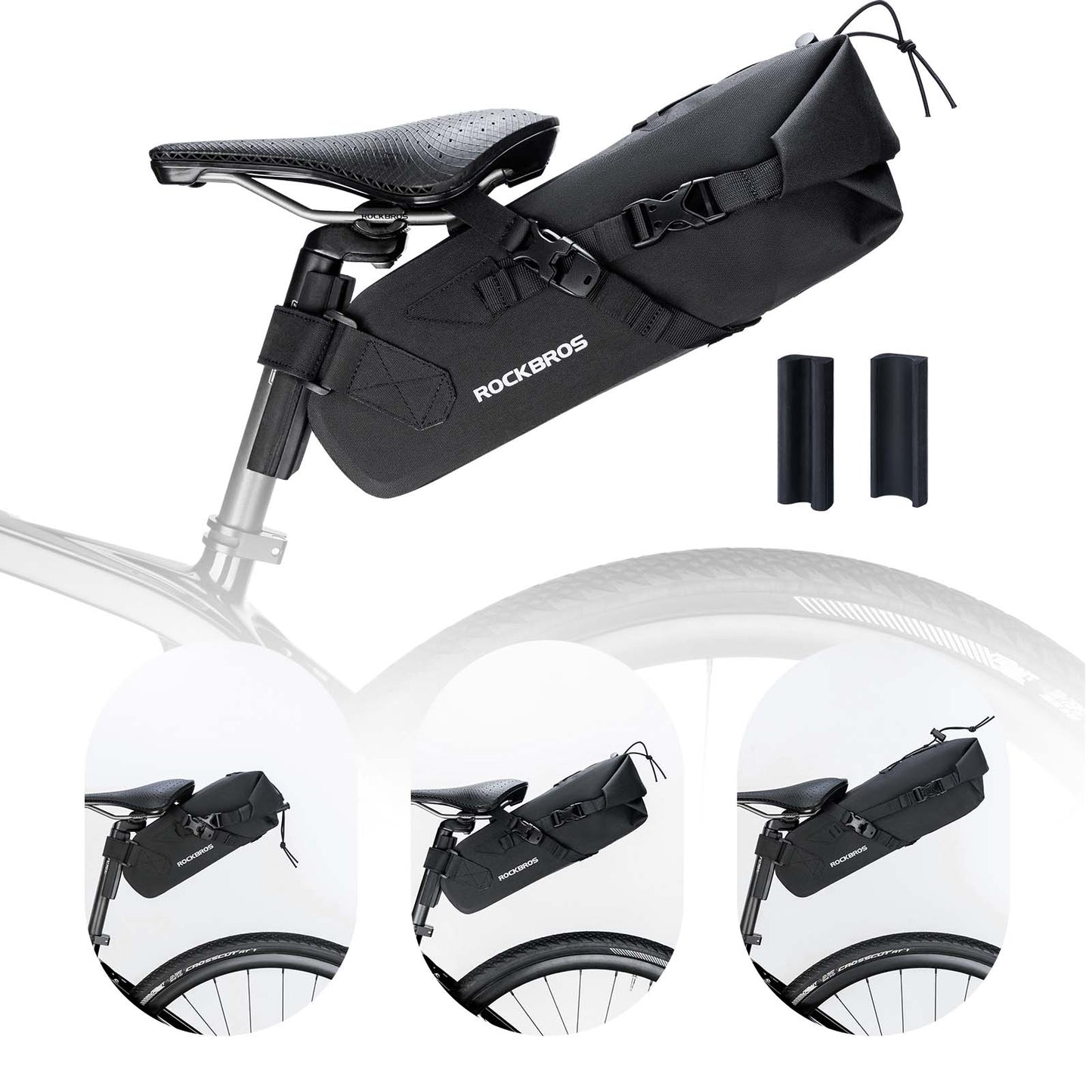 Bikepacking saddle bag 3 liters 100% waterproof TPU fabric ROCKBROS