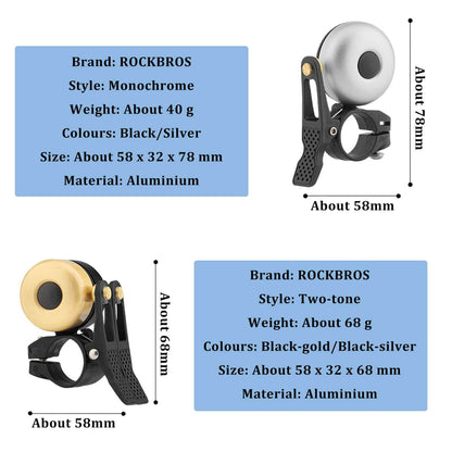 Classic Brass Bicycle Bell Mini Bicycle Bells 1-2 Ringtone ROCKBROS