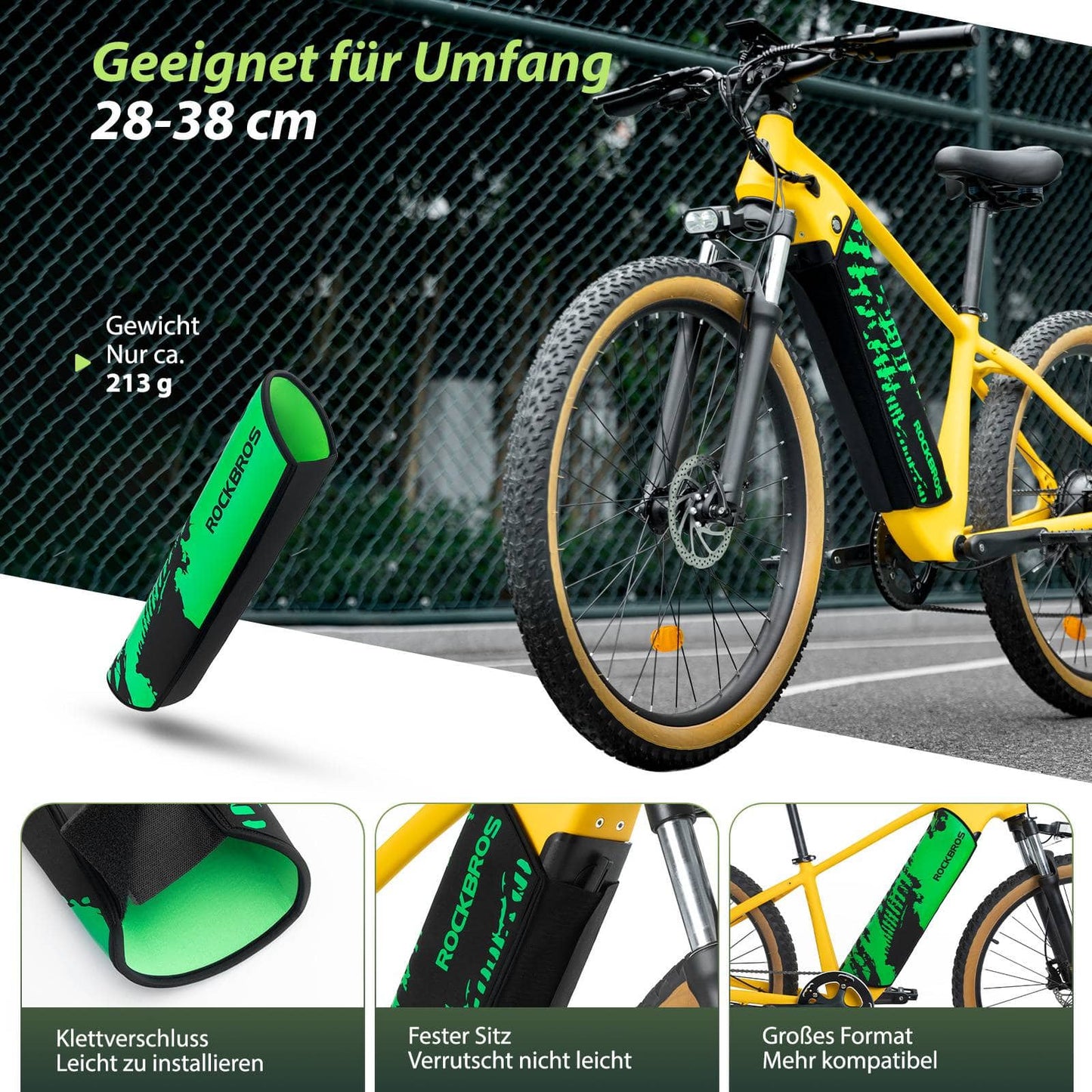 E-bike battery paint protection for integrated e-bike frame battery, protection against cold, ROCKBROS