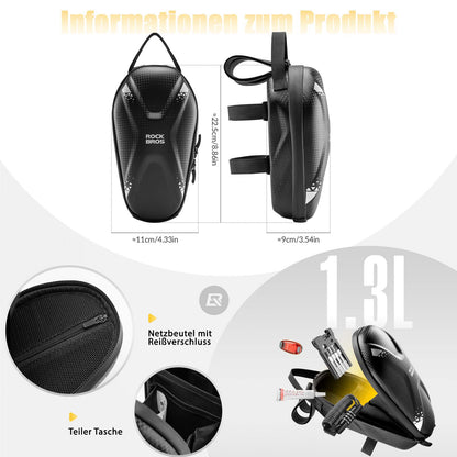 E-Scooter Handlebar Bag, Waterproof Front Bag with USB Ports, ROCKBROS