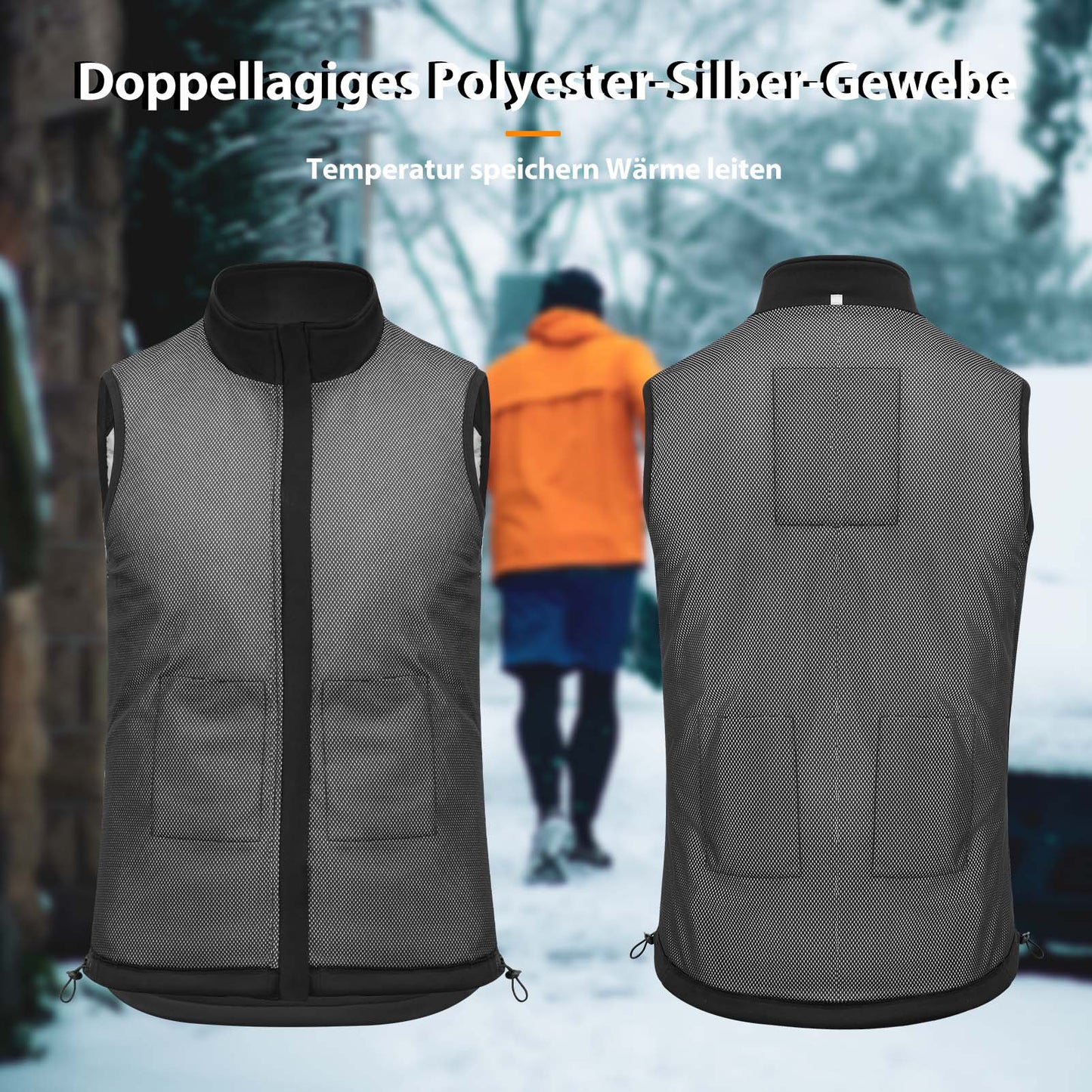 ROCKBROS Electric Heated Vest with 3 Temperature Settings for Men/Women