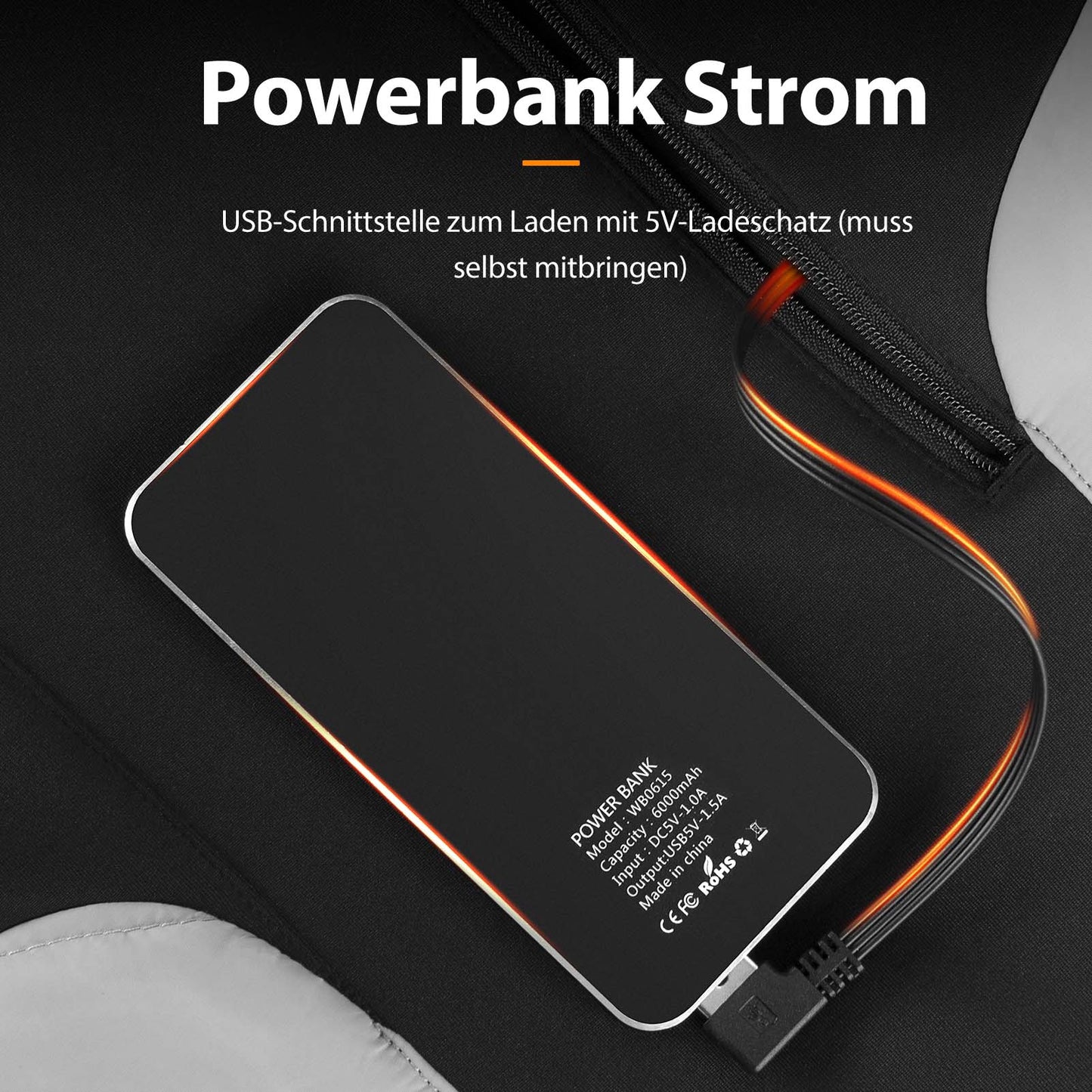 ROCKBROS Electric Heated Vest with 3 Temperature Settings for Men/Women