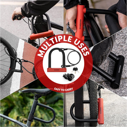 ROCKBROS alloy U-lock for bicycles and motorcycles