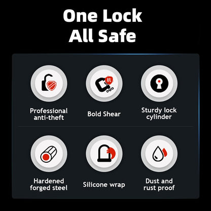 ROCKBROS alloy U-lock for bicycles and motorcycles