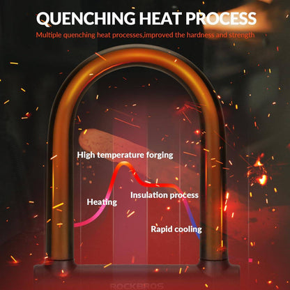 ROCKBROS alloy U-lock for bicycles and motorcycles