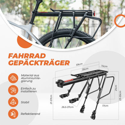 Adjustable bicycle luggage rack with quick release and reflector, ROCKBROS