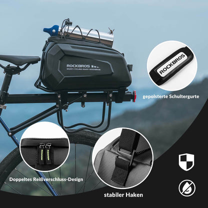 ROCKBROS Waterproof 9L Bicycle Pannier Bag with Rain Cover and Shoulder Strap