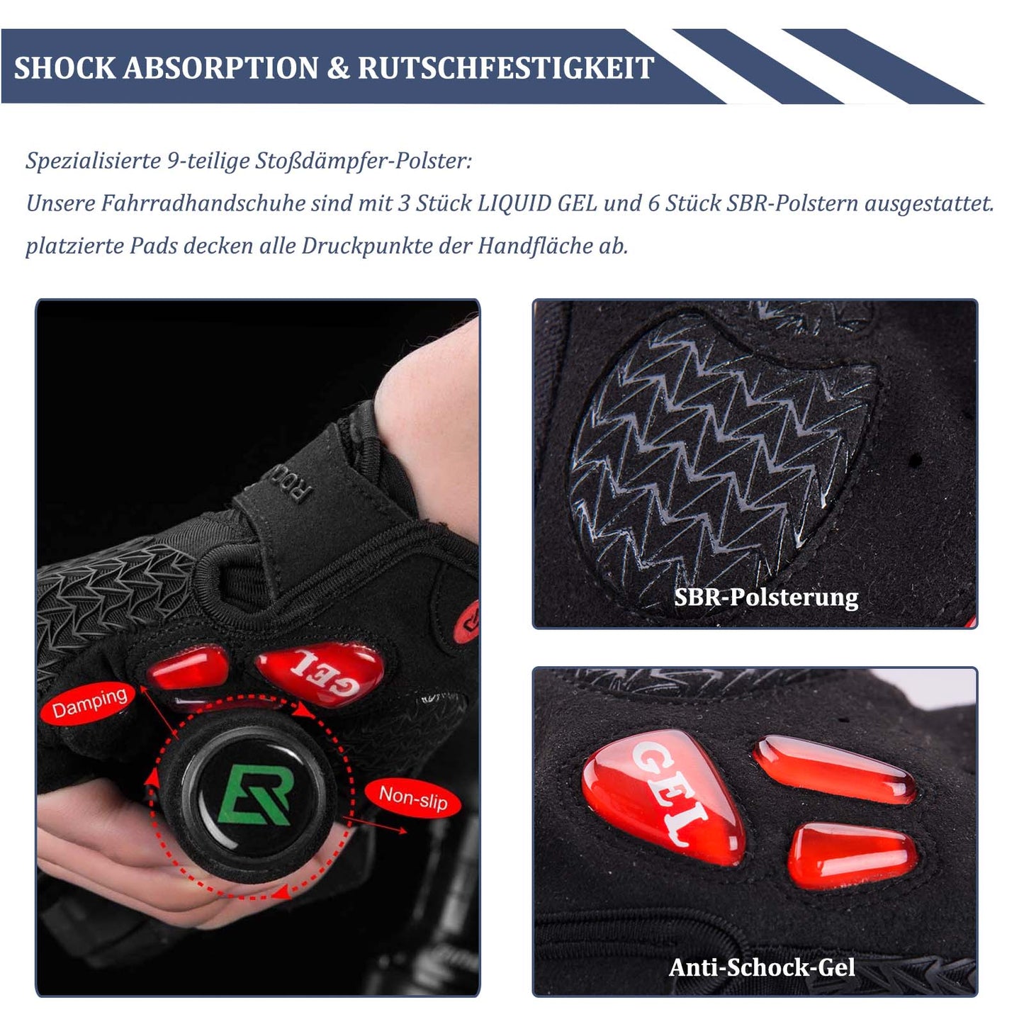 Cycling Gloves for Women and Men, Half Finger Cycling Gloves ROCKBROS