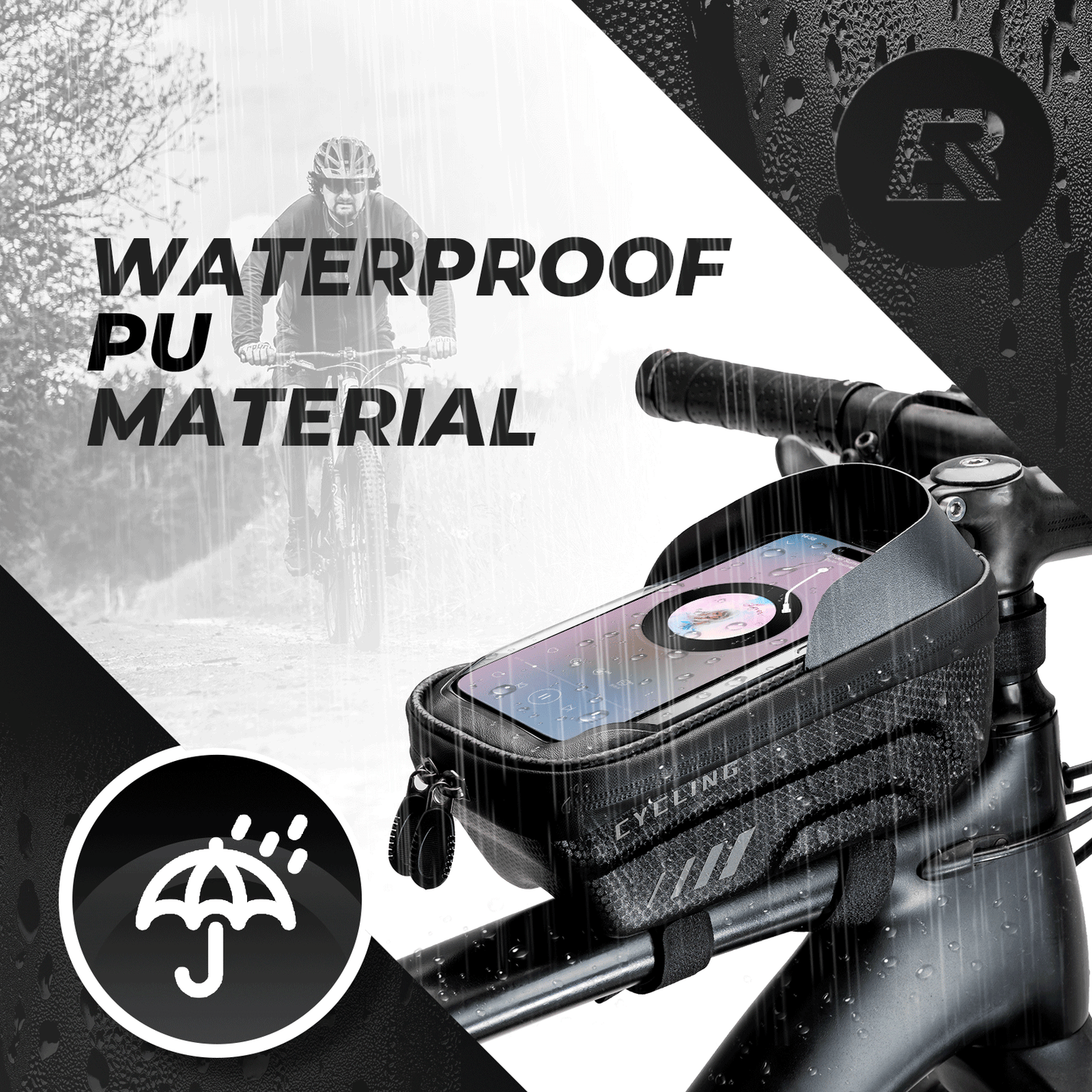 Bicycle phone bag, phone mount, touchscreen-compatible, 6.7 inch, ROCKBROS