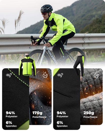 Cycling Jacket & Pants Winter Cycling Suit Bright Green ROCKBROS