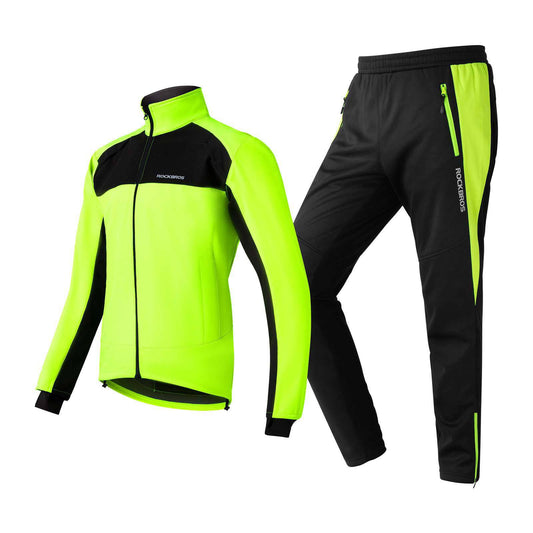 Cycling Jacket & Pants Winter Cycling Suit Bright Green ROCKBROS