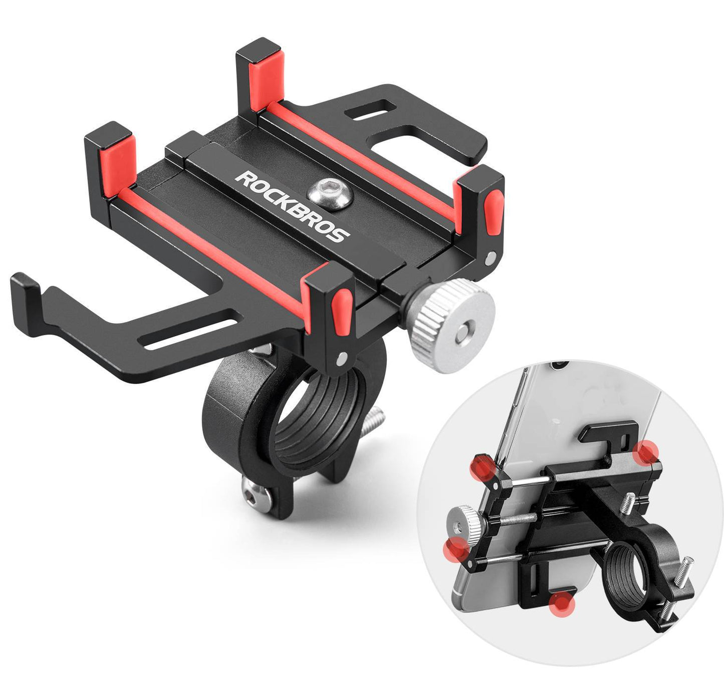 Bicycle/Motorcycle Phone Mount with 360° Rotation Clip ROCKBROS