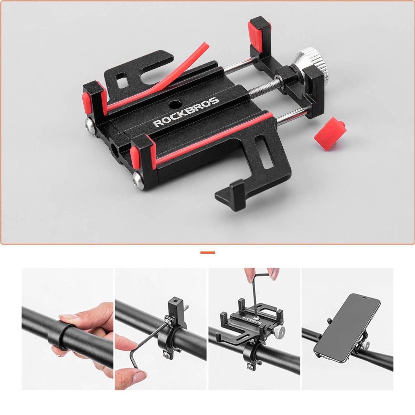 Bicycle/Motorcycle Phone Mount with 360° Rotation Clip ROCKBROS