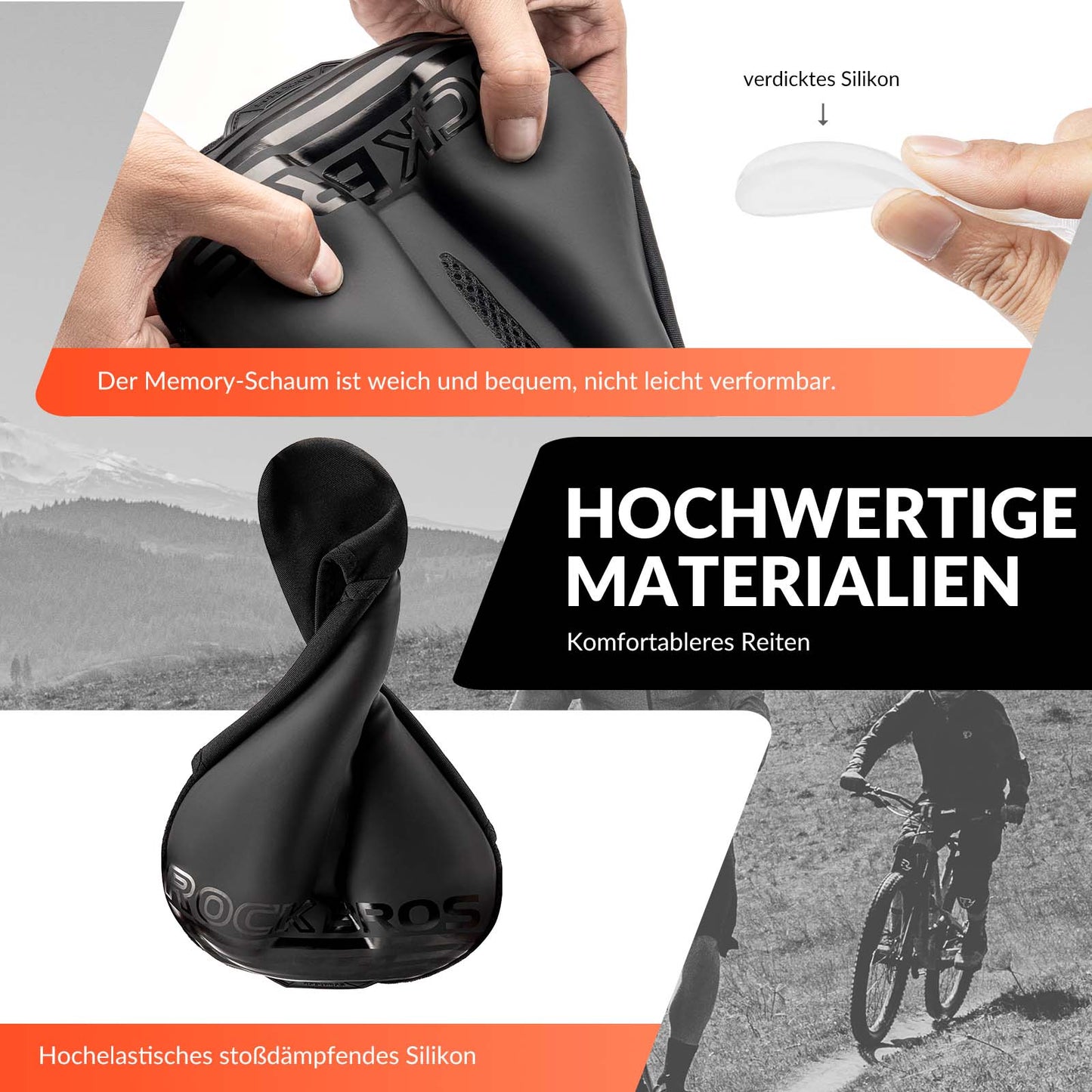 Bicycle Saddle Cover Gel Padded Soft Bicycle Seat Cover ROCKBROS