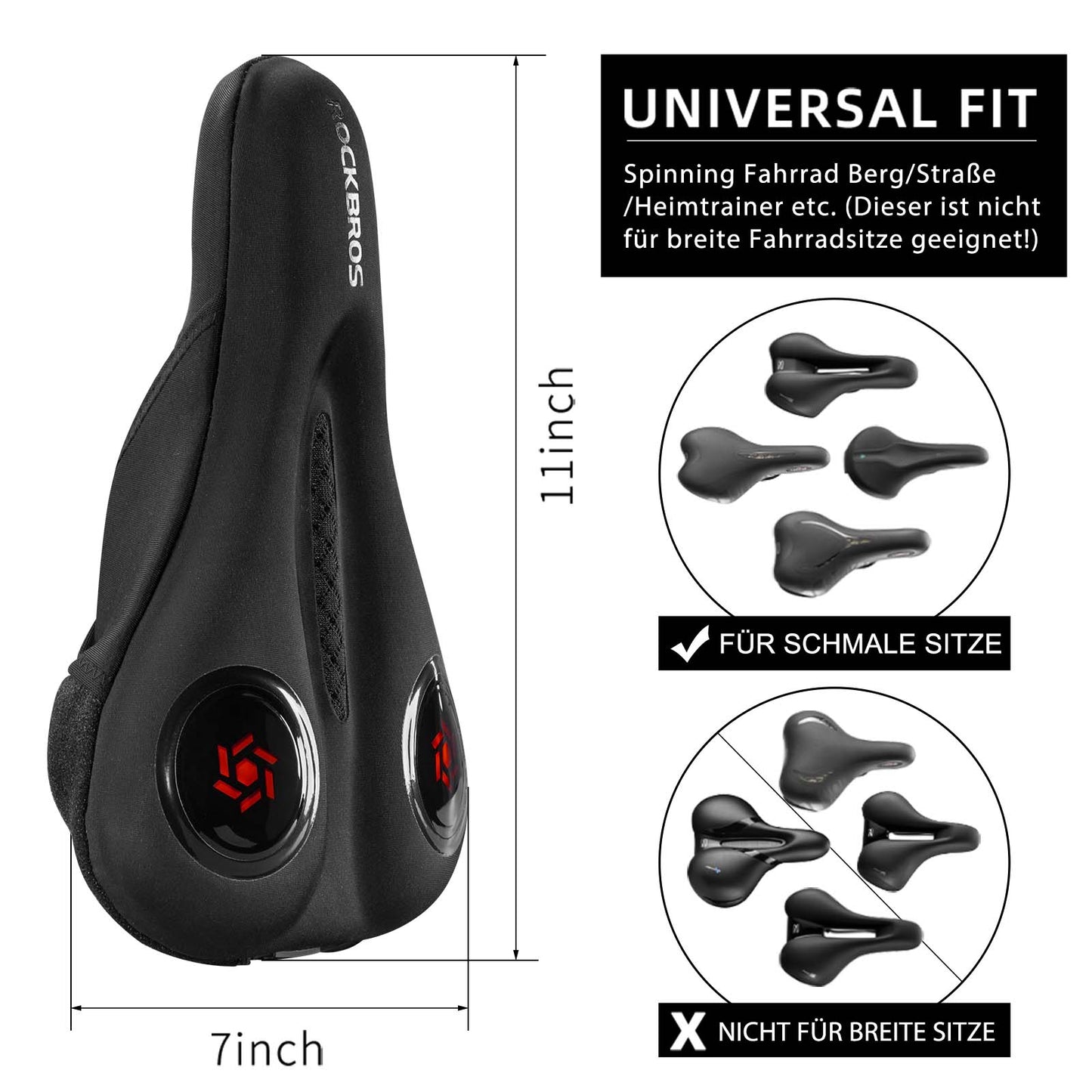 Bicycle Saddle Cover Gel Saddle Cover Black ROCKBROS