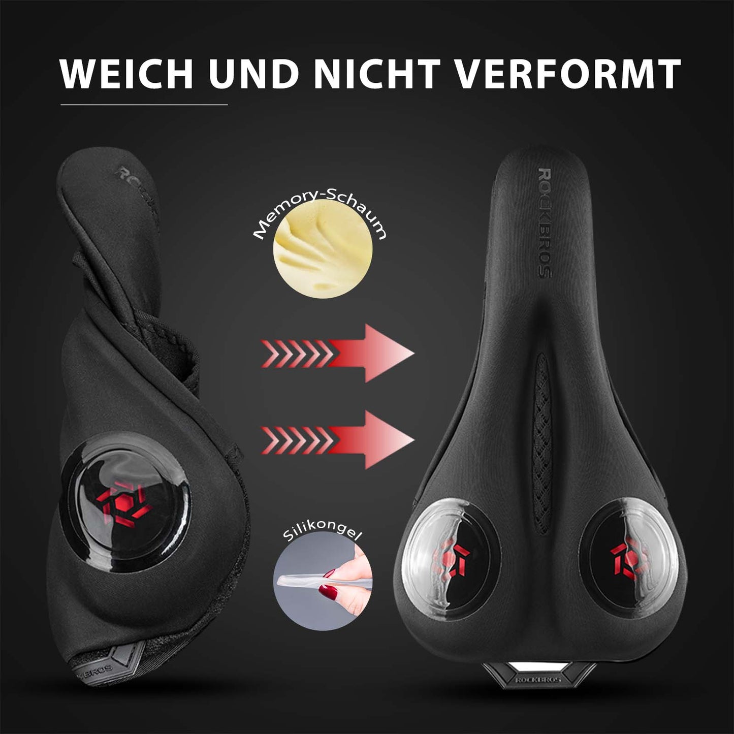 Bicycle Saddle Cover Gel Saddle Cover Black ROCKBROS