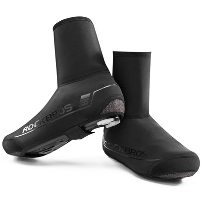 Winter cycling overshoes, warm overshoes for cycling, black, ROCKBROS