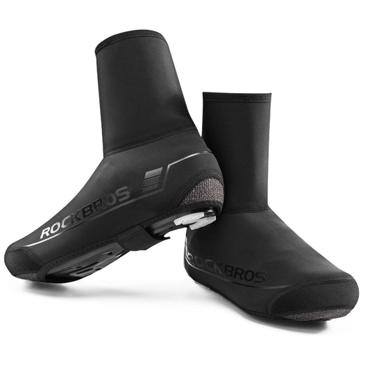 Winter cycling overshoes, warm overshoes for cycling, black, ROCKBROS