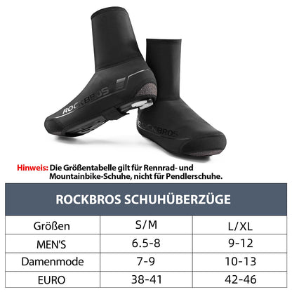 Winter cycling overshoes, warm overshoes for cycling, black, ROCKBROS