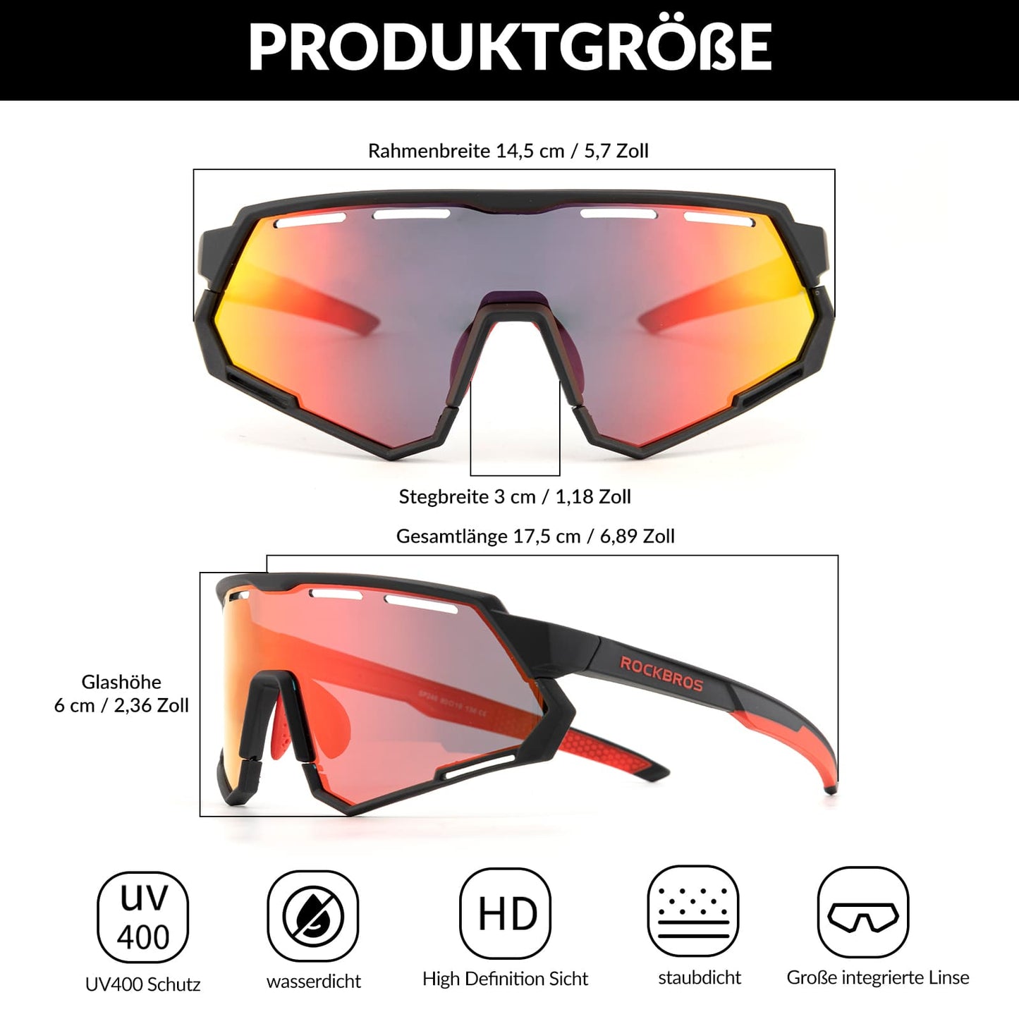 Cycling glasses 2-in-1 sports glasses polarized & photochromic ROCKBROS
