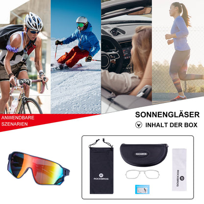 ROCKBROS 10134 Fahrradbrille Polarisiert Sonnenbrille mit UV400-Schutz