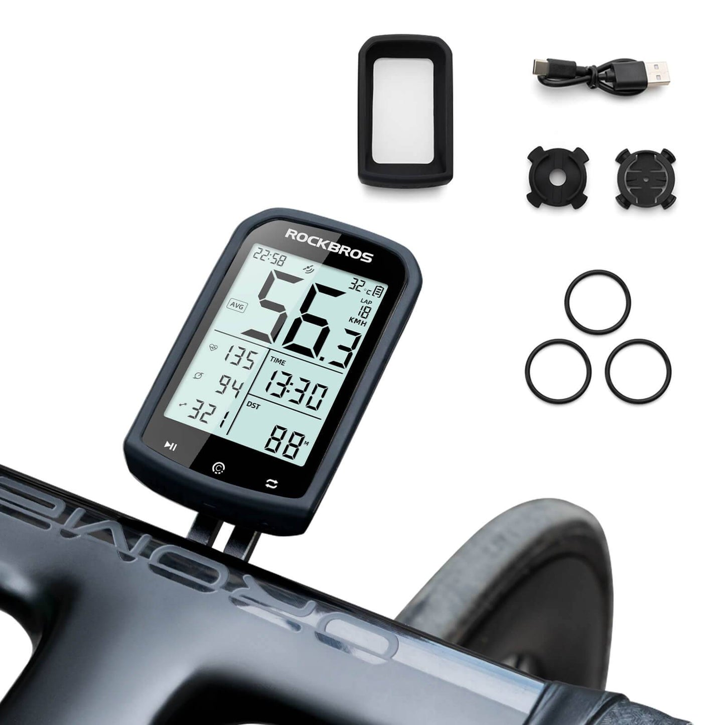 Wireless GPS Waterproof Bike Computer with Speedometer and Odometer ROCKBROS