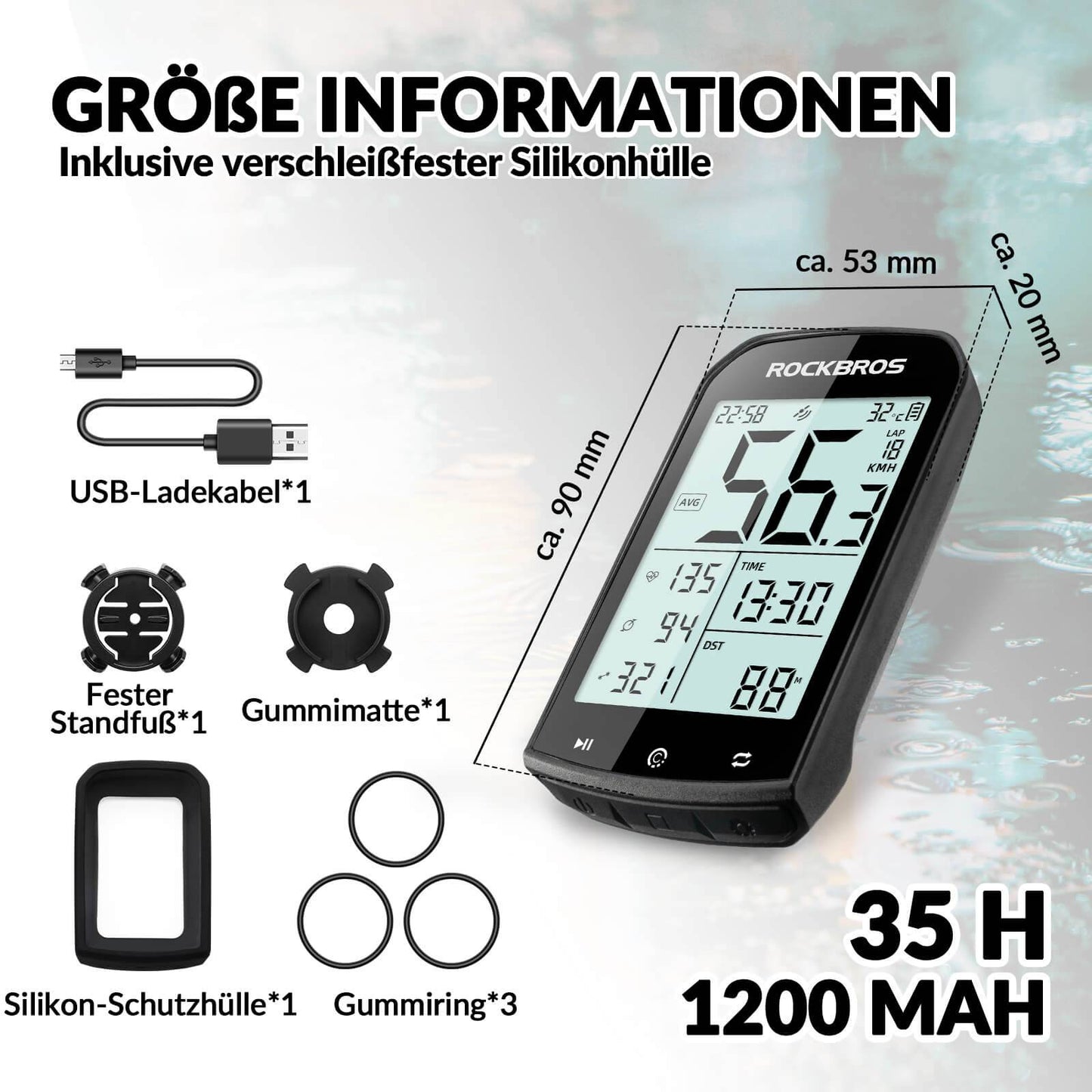 Wireless GPS Waterproof Bike Computer with Speedometer and Odometer ROCKBROS