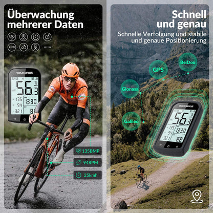 Wireless GPS Waterproof Bike Computer with Speedometer and Odometer ROCKBROS