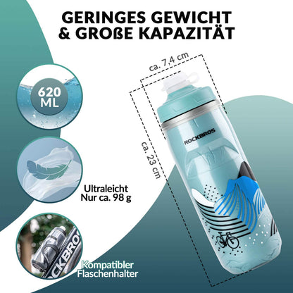 620 ml cycling bottle, sports bottle with 5-hour cooling function, ROCKBROS