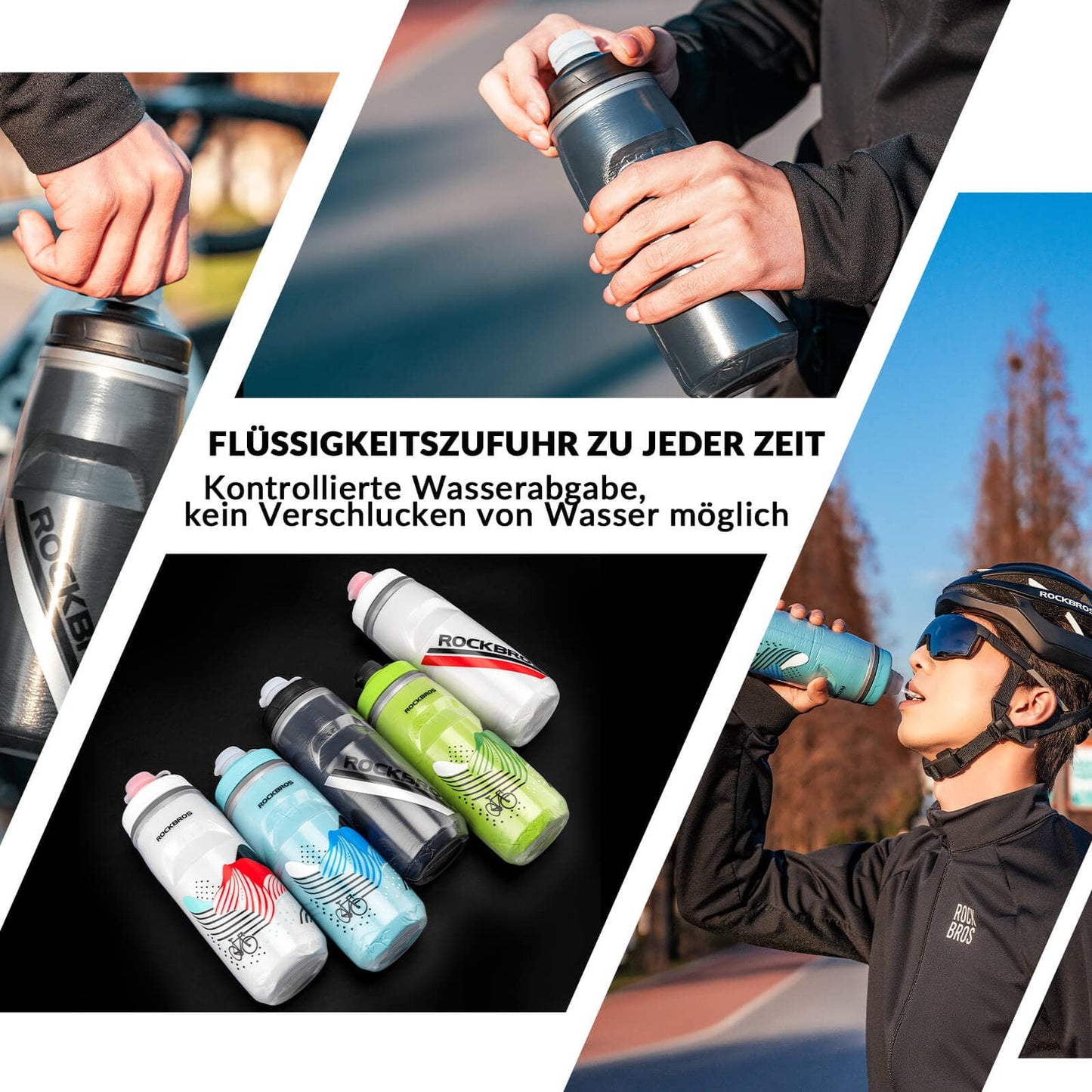 620 ml cycling bottle, sports bottle with 5-hour cooling function, ROCKBROS