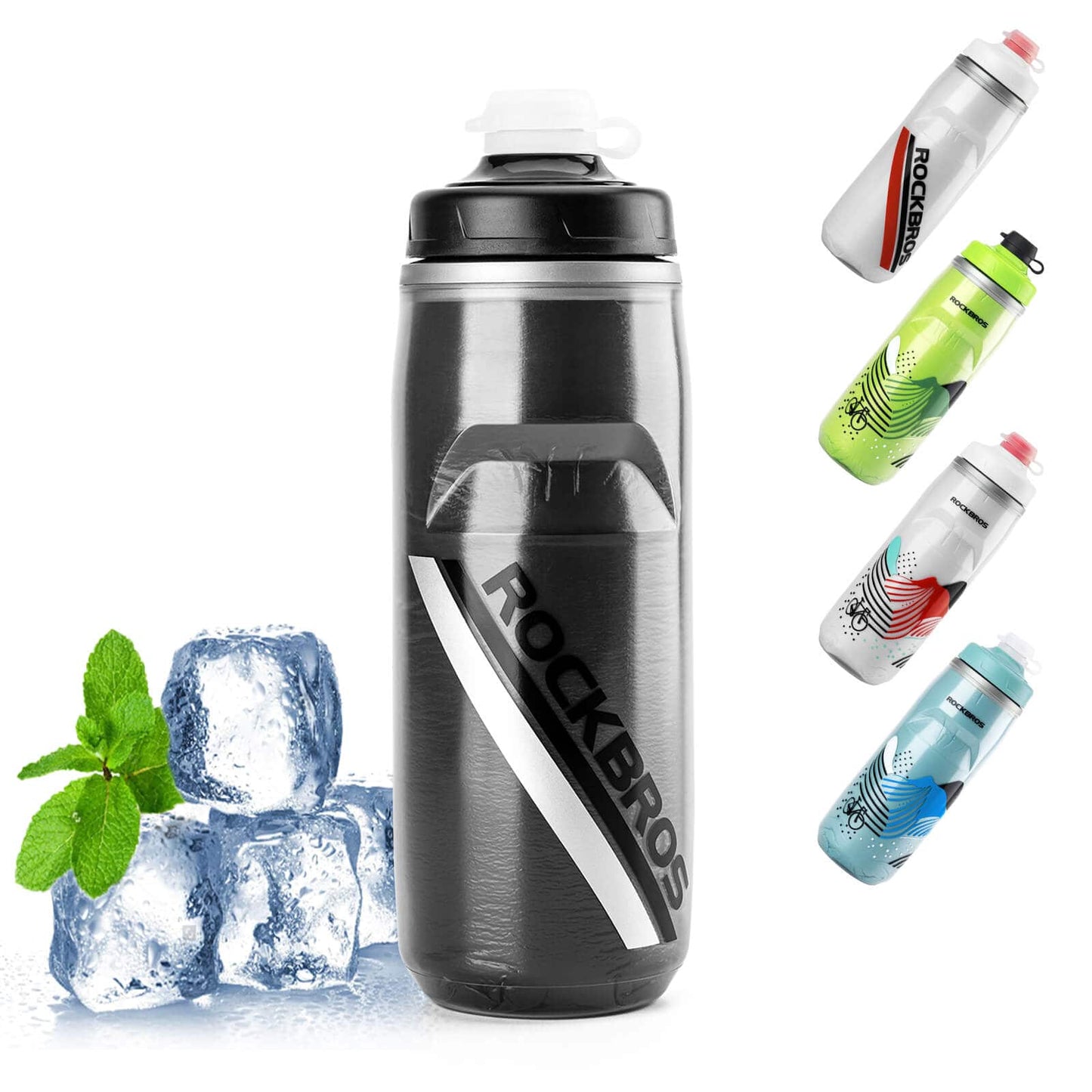 620 ml cycling bottle, sports bottle with 5-hour cooling function, ROCKBROS