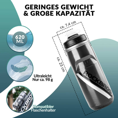 620 ml cycling bottle, sports bottle with 5-hour cooling function, ROCKBROS