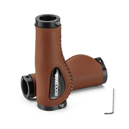 Bicycle leather grips for handlebars with a 22.2 mm diameter, ROCKBROS