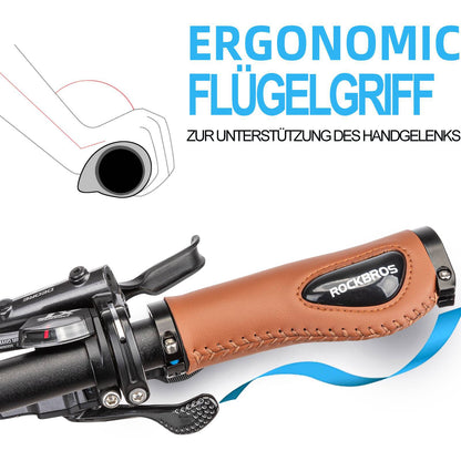 Bicycle leather grips for handlebars with a 22.2 mm diameter, ROCKBROS