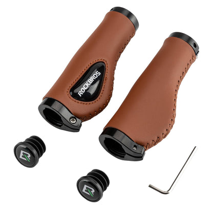 Bicycle leather grips for handlebars with a 22.2 mm diameter, ROCKBROS