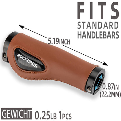Bicycle leather grips for handlebars with a 22.2 mm diameter, ROCKBROS
