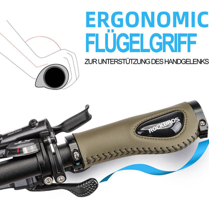 Bicycle leather grips for handlebars with a 22.2 mm diameter, ROCKBROS