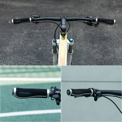 Bicycle leather grips for handlebars with a 22.2 mm diameter, ROCKBROS