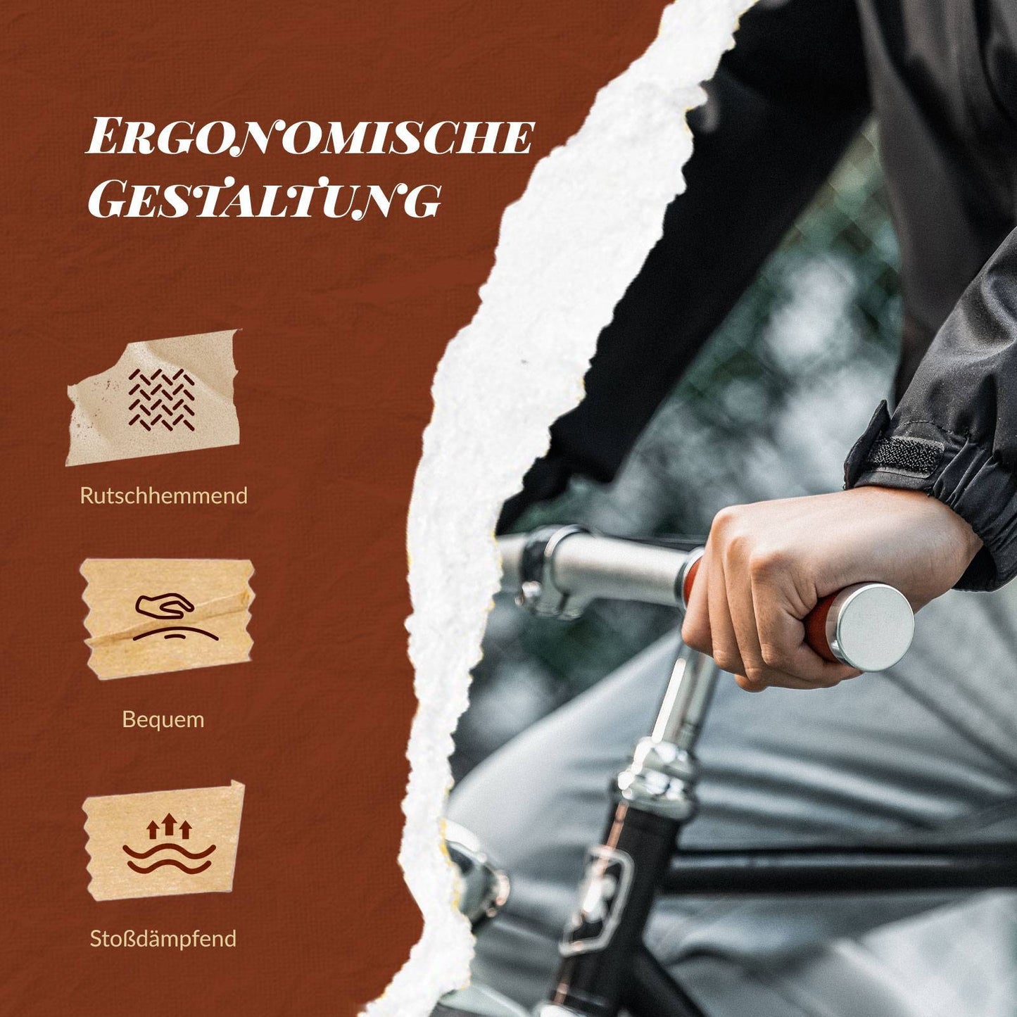 Retro MTB handlebar grips, ergonomic design, ROCKBROS