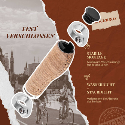 Retro MTB handlebar grips, ergonomic design, ROCKBROS