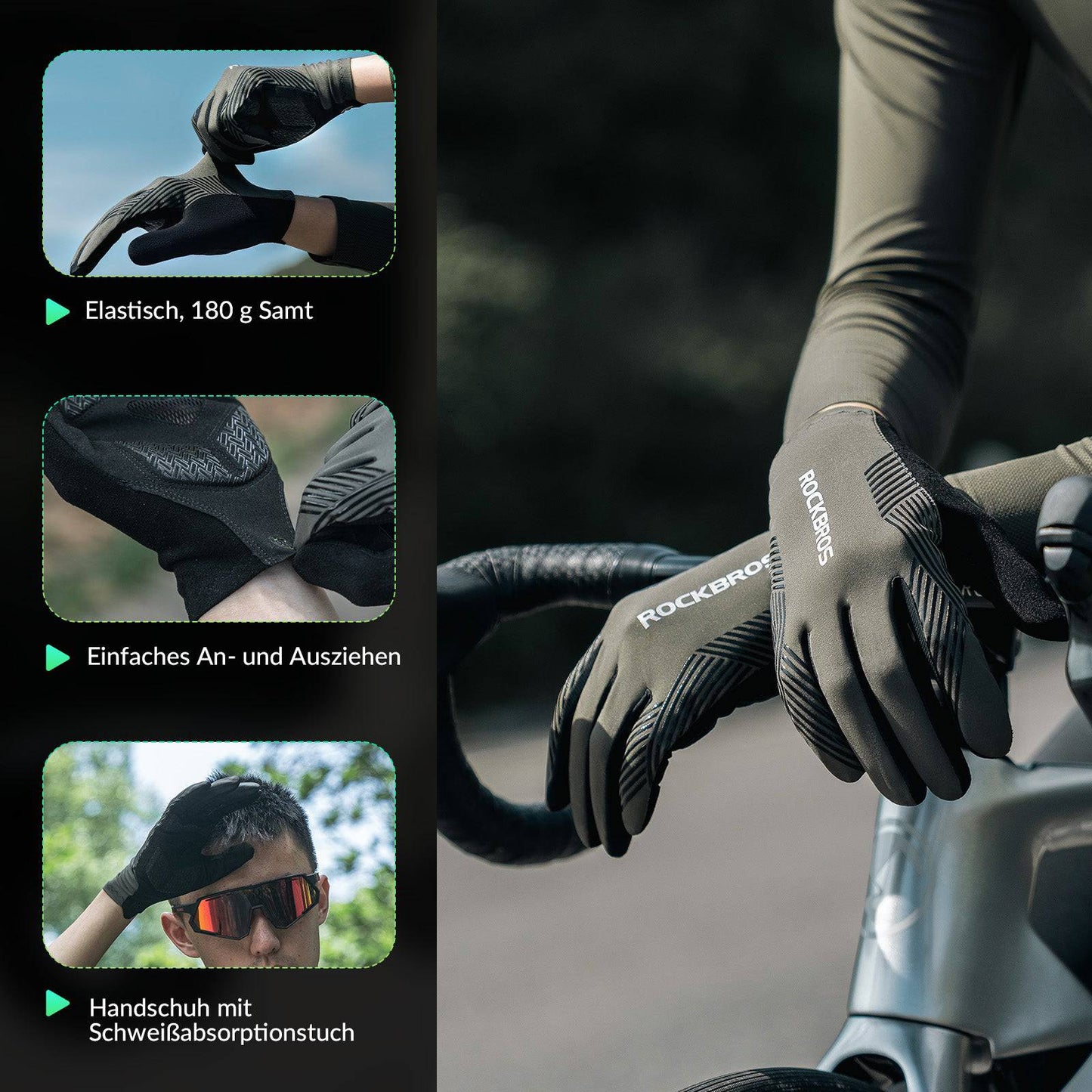 Women's/Men's Cycling Gloves Touchscreen Anti-Slip Thin ROCKBROS